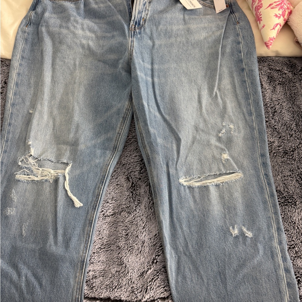 Old Navy Light Blue Distressed Boyfriend Jeans